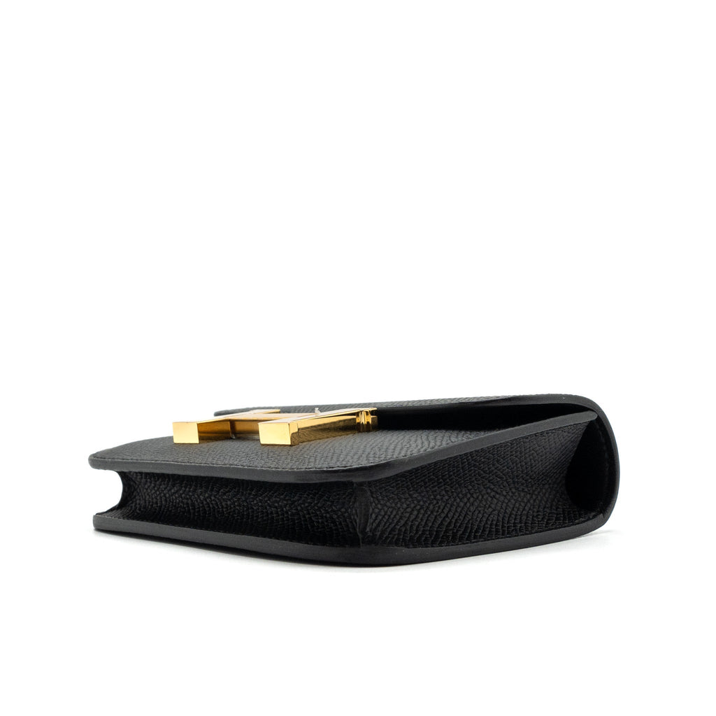 HERMES CONSTANCE SLIM WALLET EPSOM BLACK GHW