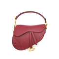 DIOR MEDIUM SADDLE BAG GRAINED CALFSKIN RED GHW