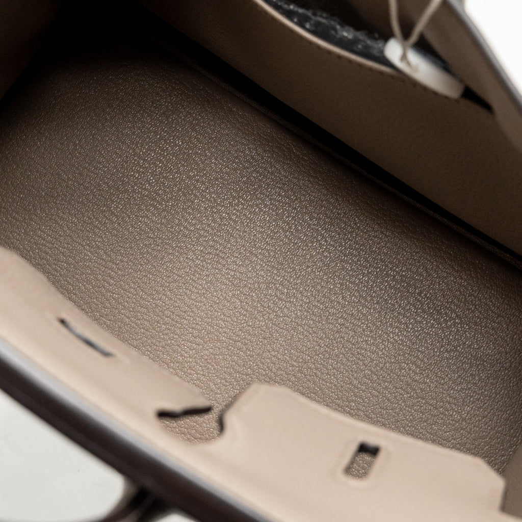 HERMES BIRKIN 25 TAURILLON NOVILLO M8 GRIS ASPHALTE SHW