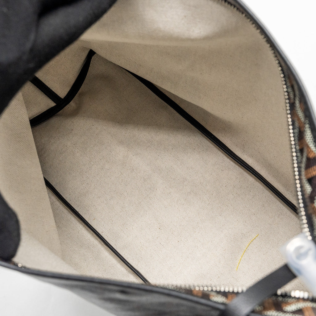 GOYARD BOHEME HOBO BAG GOYARDLINE CANVAS / CALFSKIN BLACK SHW