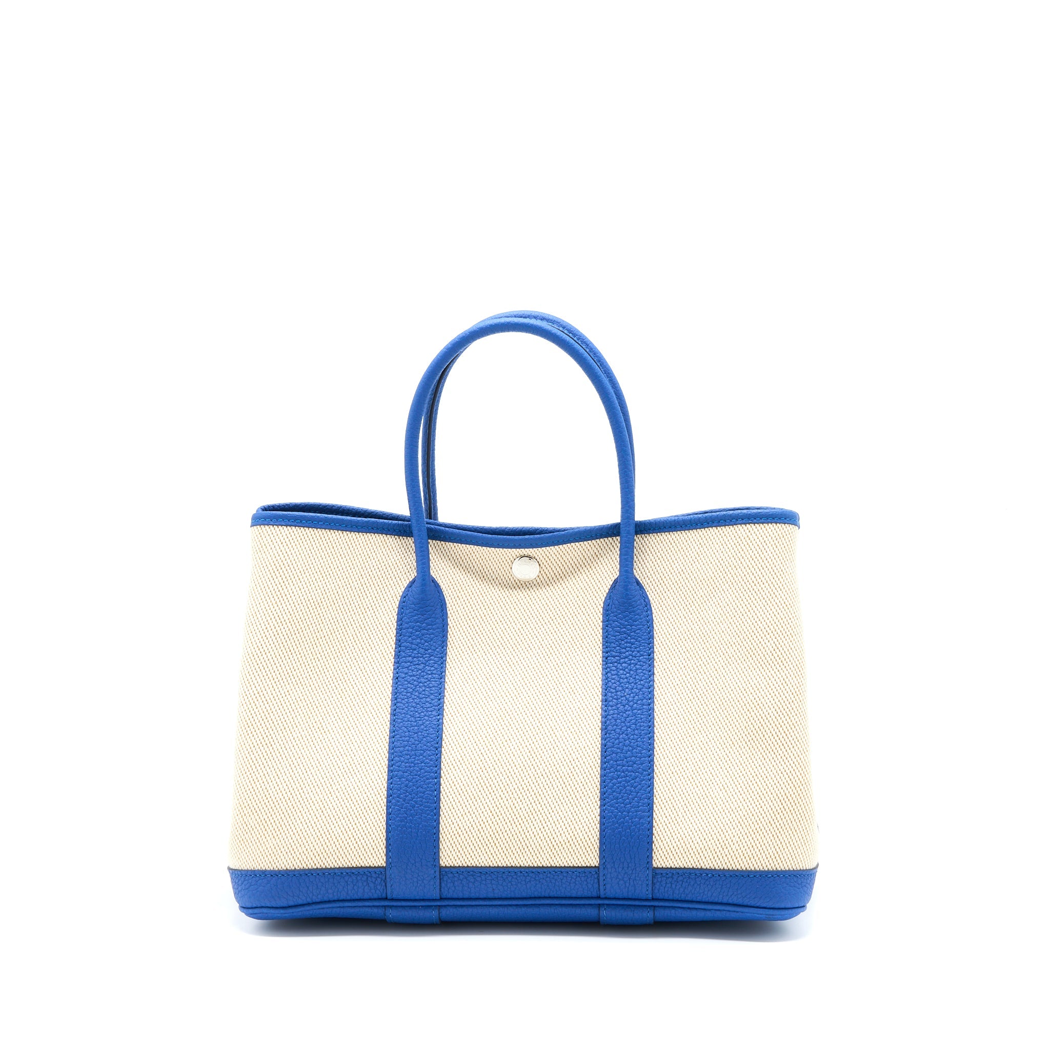 HERMES GARDEN PARTY 30 TWILL H CANVAS/NEGONDA ECRU-DESERT/BLUE FRANCE SHW