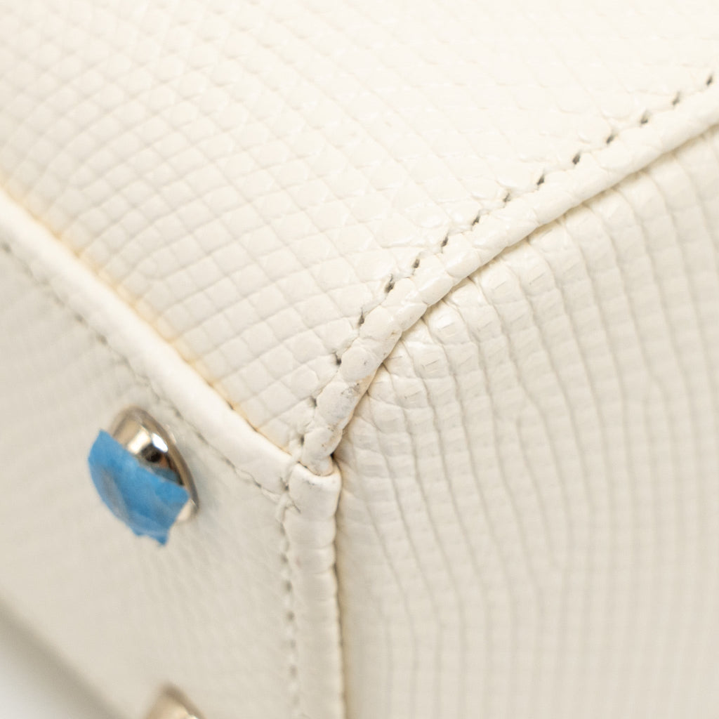 DIOR MINI LADY DIOR LIZARD WHITE LGHW