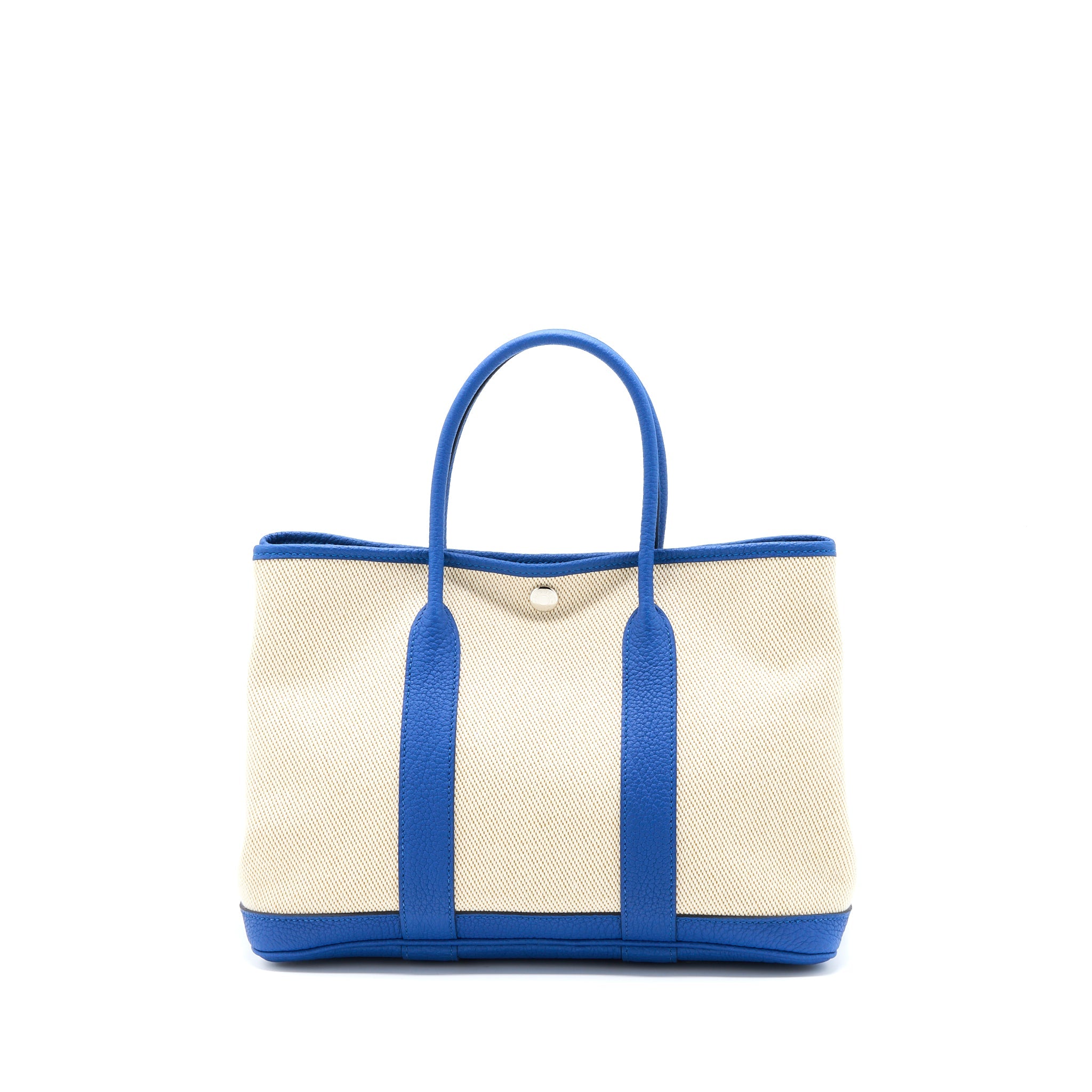 HERMES GARDEN PARTY 30 TWILL H CANVAS/NEGONDA ECRU-DESERT/BLUE FRANCE SHW