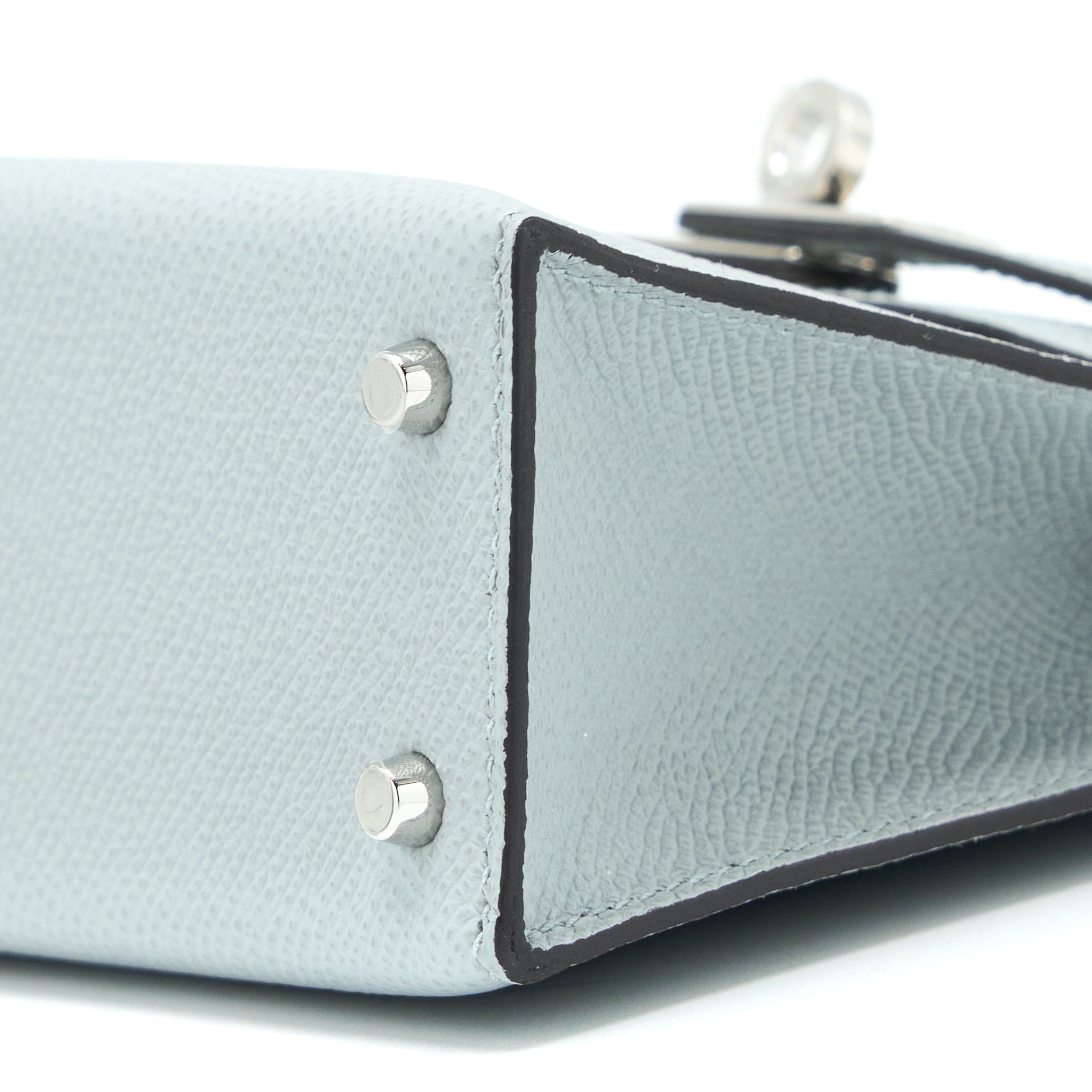 HERMES MINI KELLY II 20CM EPSOM 8U BLUE GLACIER SHW
