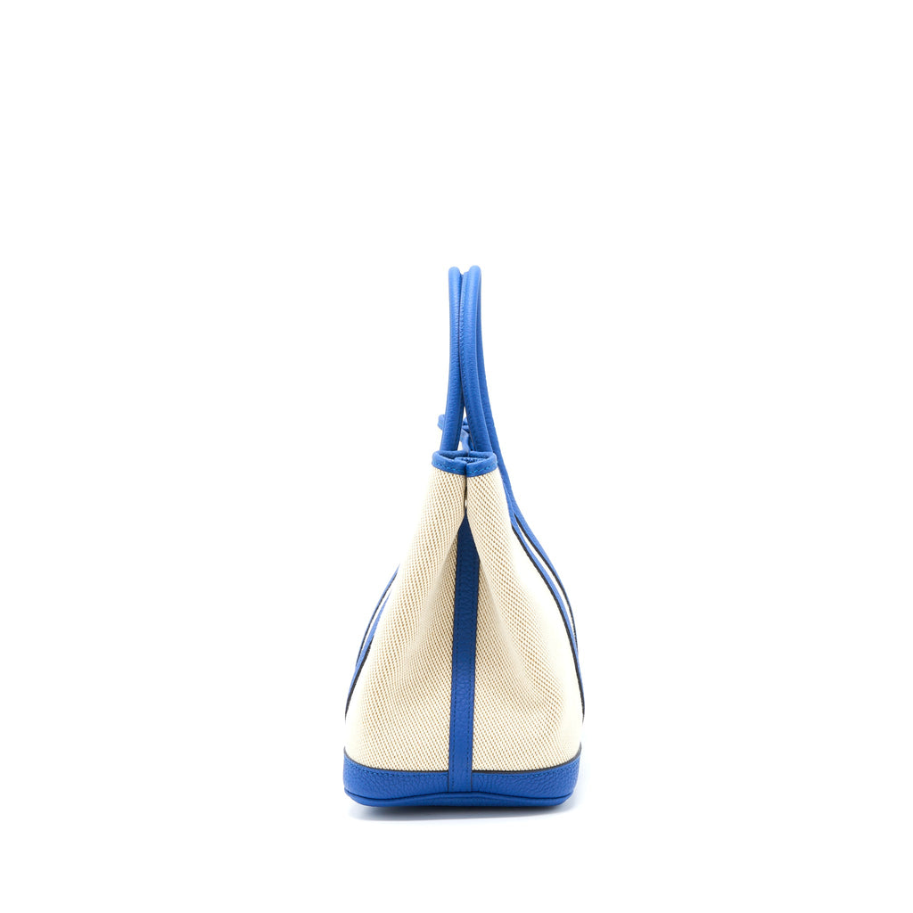 HERMES GARDEN PARTY 30 TWILL H CANVAS/NEGONDA ECRU-DESERT/BLUE FRANCE SHW