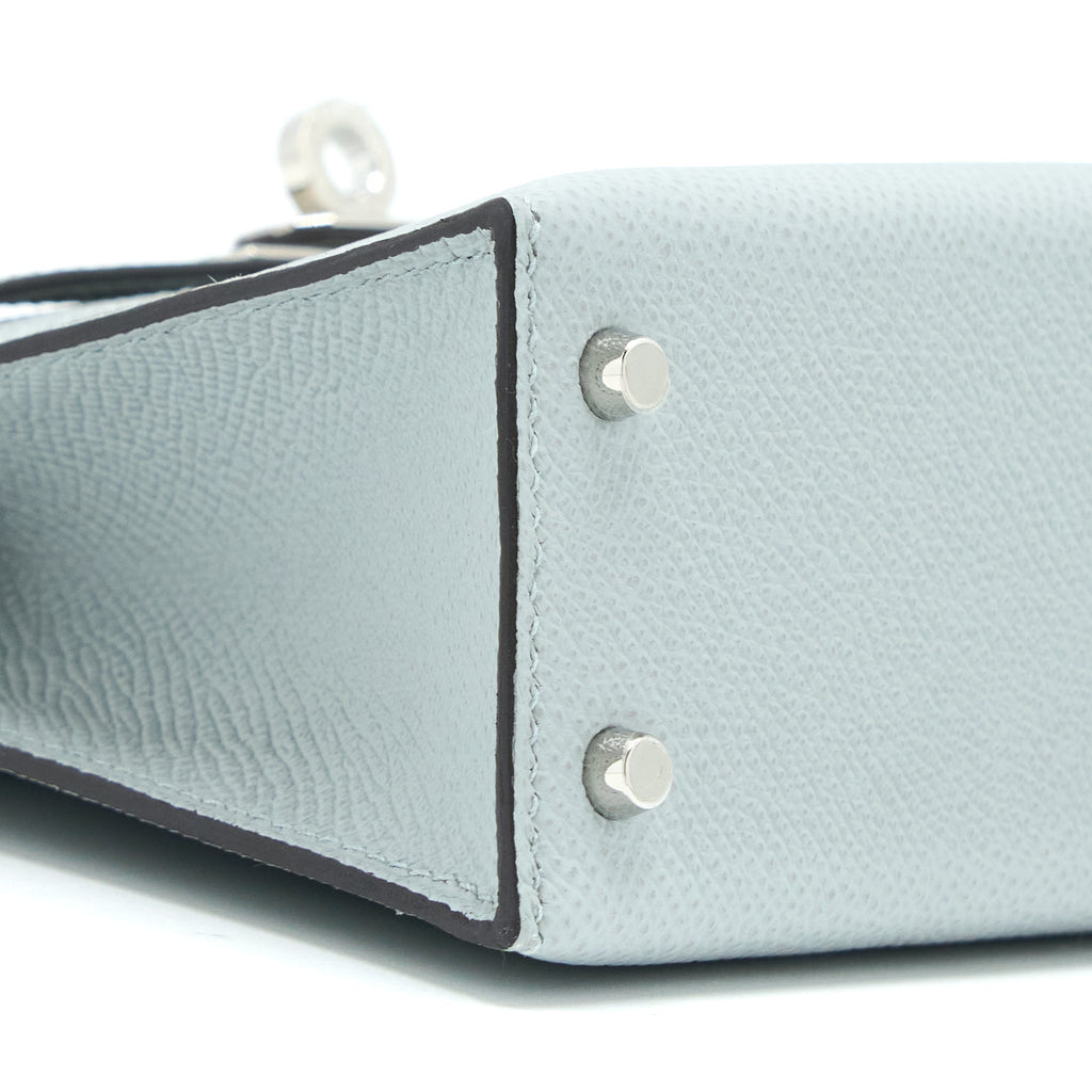 HERMES MINI KELLY II 20CM EPSOM 8U BLUE GLACIER SHW