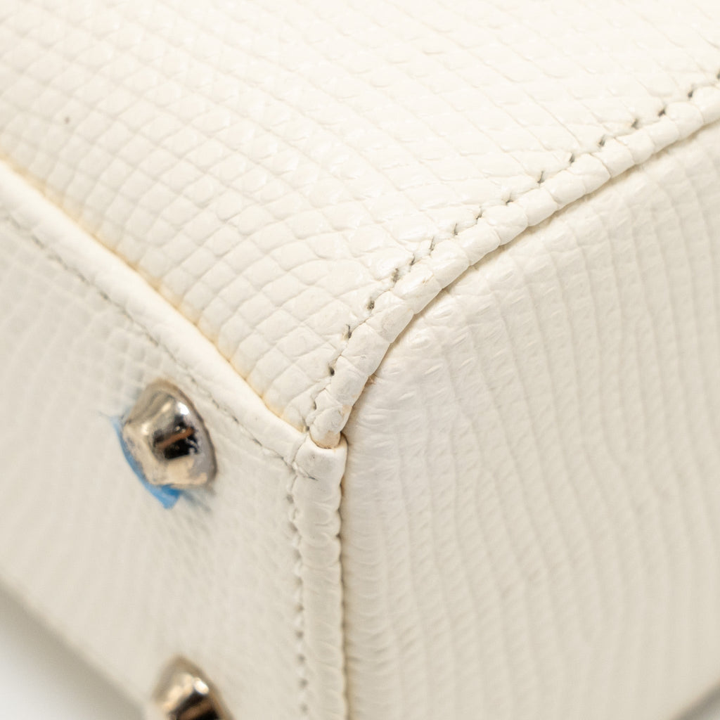 DIOR MINI LADY DIOR LIZARD WHITE LGHW