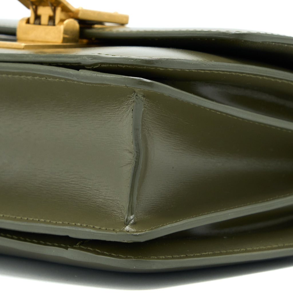 CELINE SMALL CLASSIC BAG BOX CALFSKIN ARMY GREEN GHW