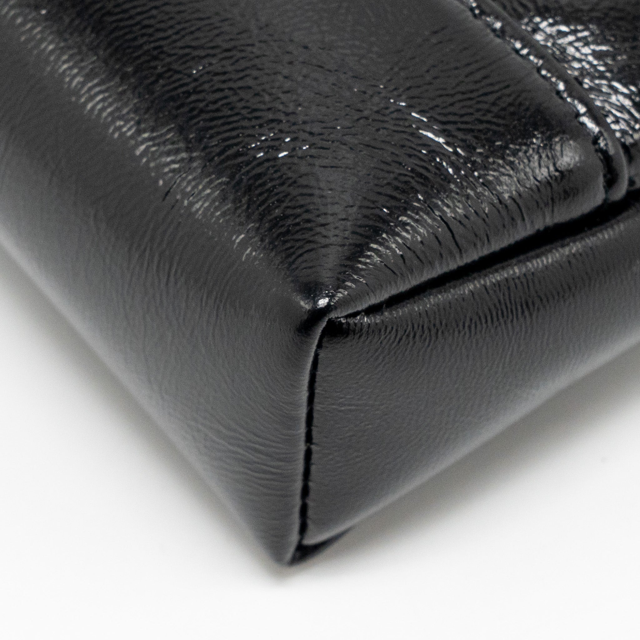 CHANEL MINI 31 CLUTCH WITH CHAIN SHINY LAMBSKIN BLACK LGHW (MICROCHIP)