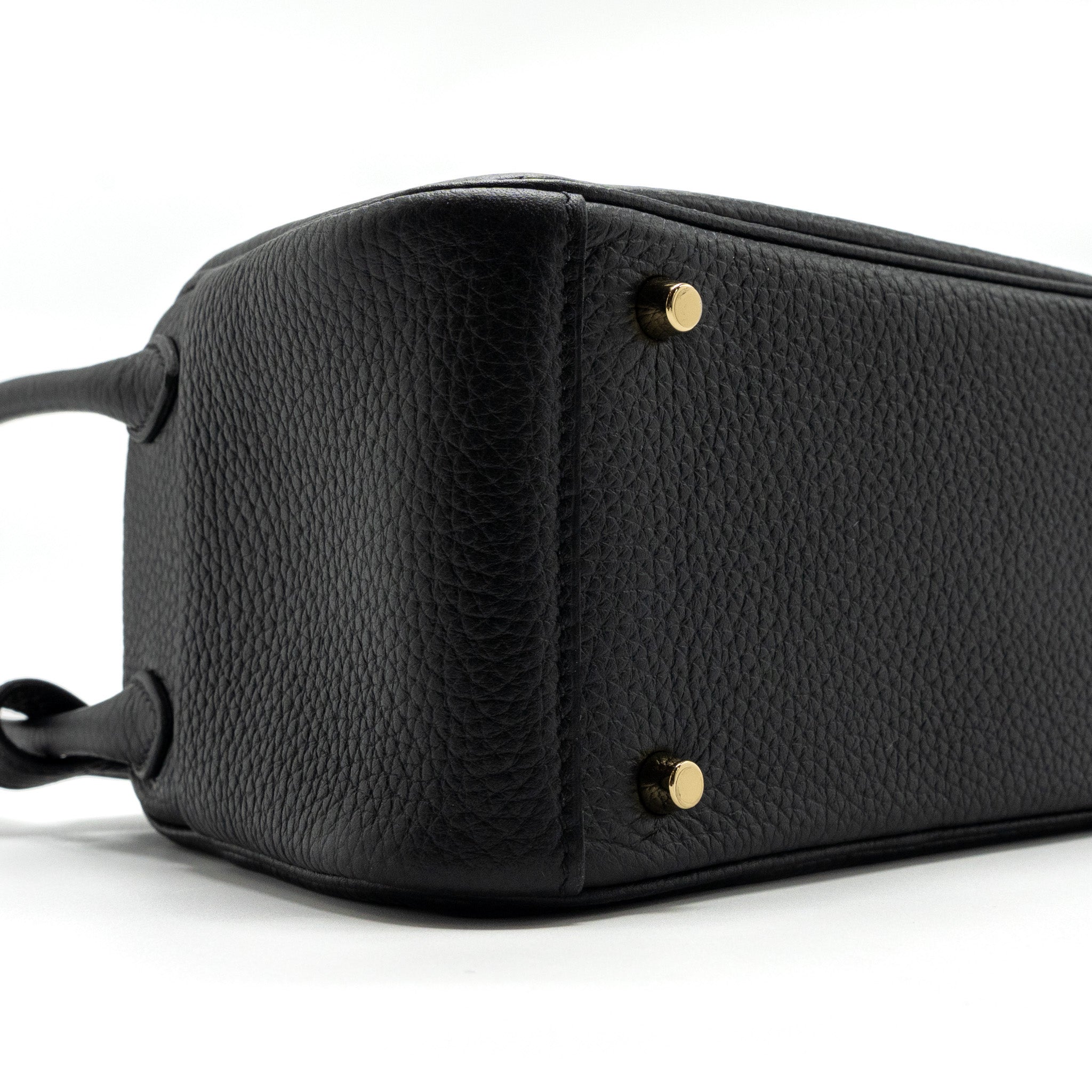 HERMES MINI LINDY CELEMENCE BLACK GHW