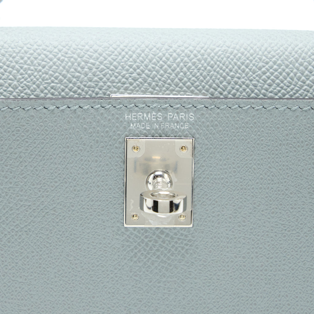 HERMES MINI KELLY II 20CM EPSOM 8U BLUE GLACIER SHW