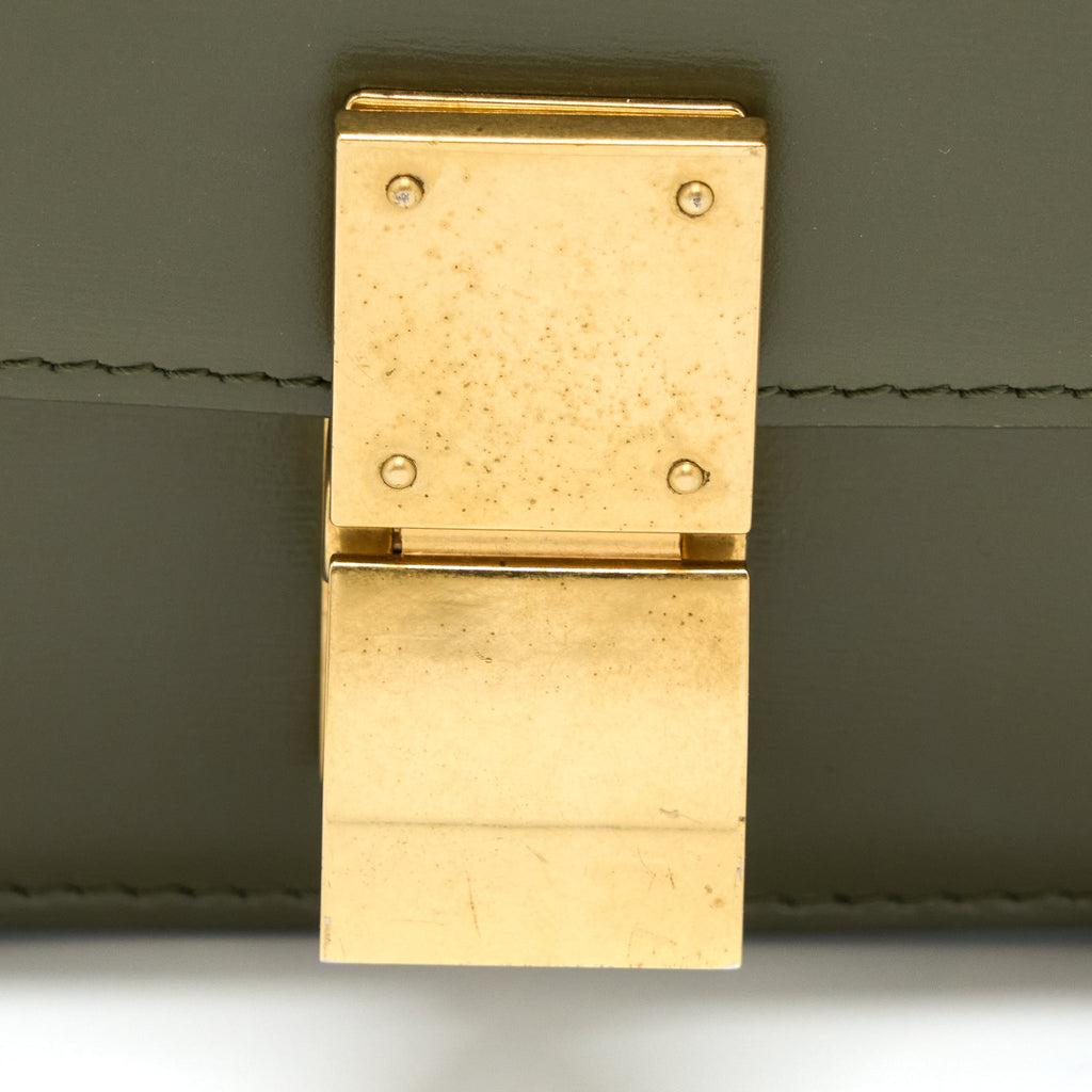 CELINE SMALL CLASSIC BAG BOX CALFSKIN ARMY GREEN GHW