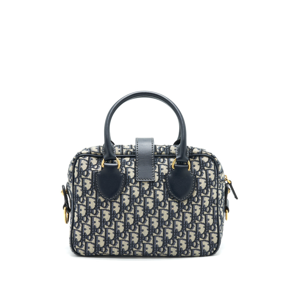 DIOR OBLIQUE COLLECTION BLUE MONOGRAM CANVAS TOTE BAG