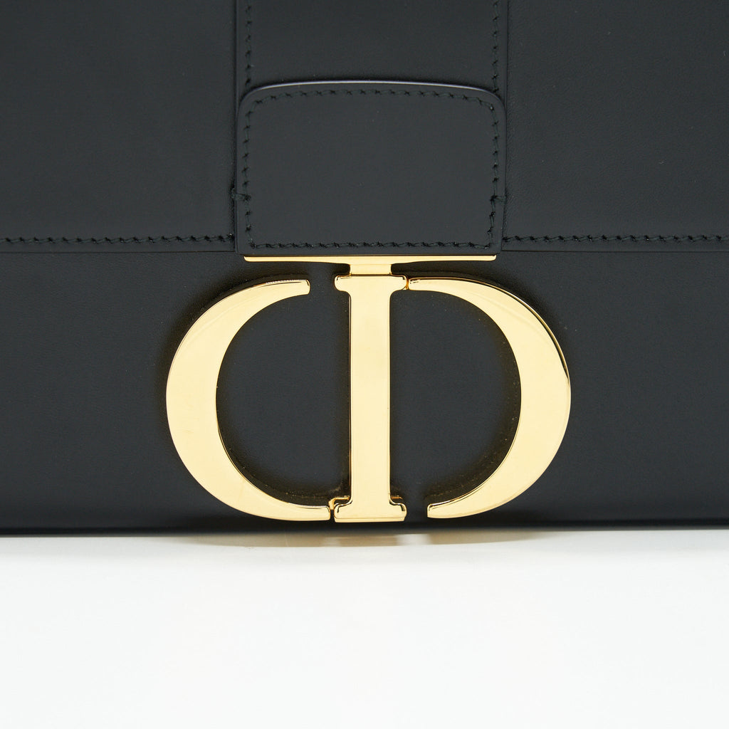CHRISTIAN DIOR 30 MONTAIGNE SMALL BOX BAG LEATHER BLACK