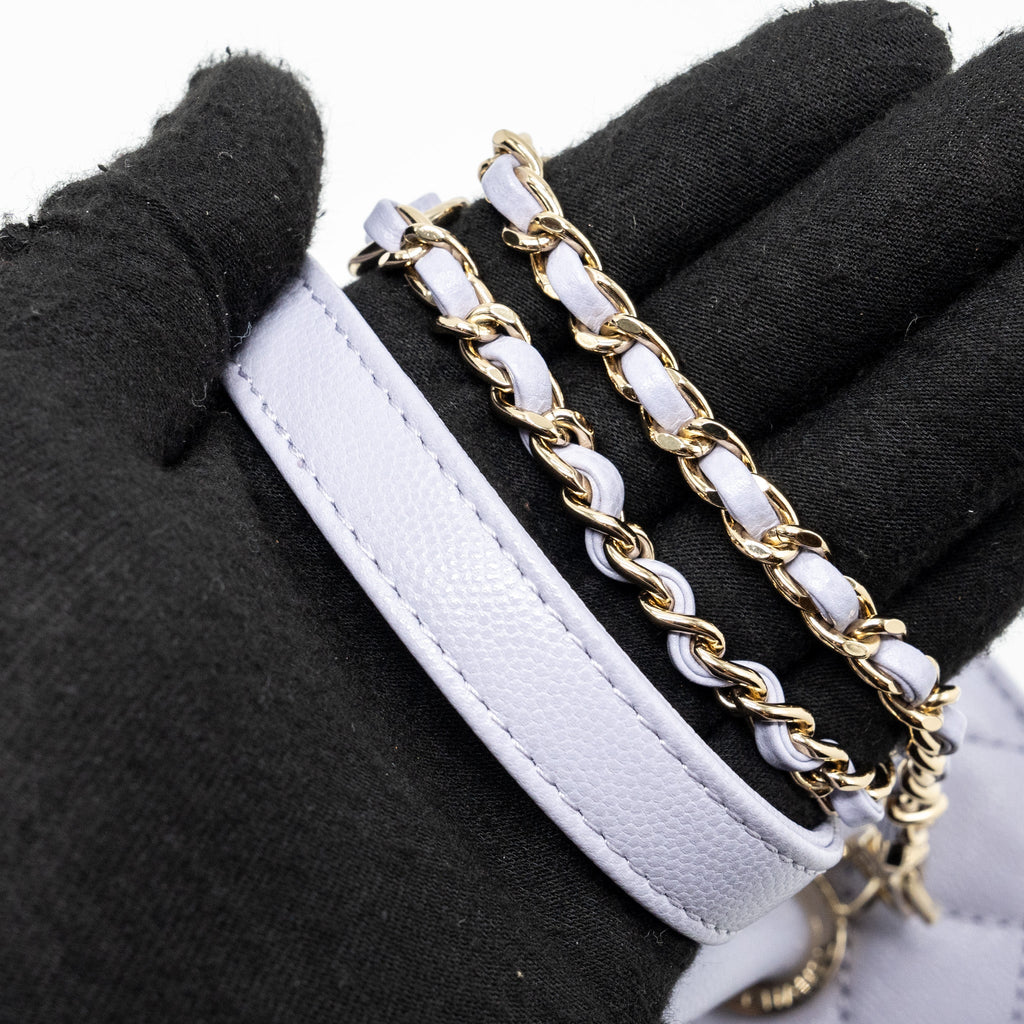CHANEL SMALL COCO HANDLE CAVIAR LIGHT PURPLE LGHW (MICROCHIP)