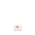 CHANEL 19 FLAP CARDHOLDER LAMBSKIN LIGHT PINK GHW