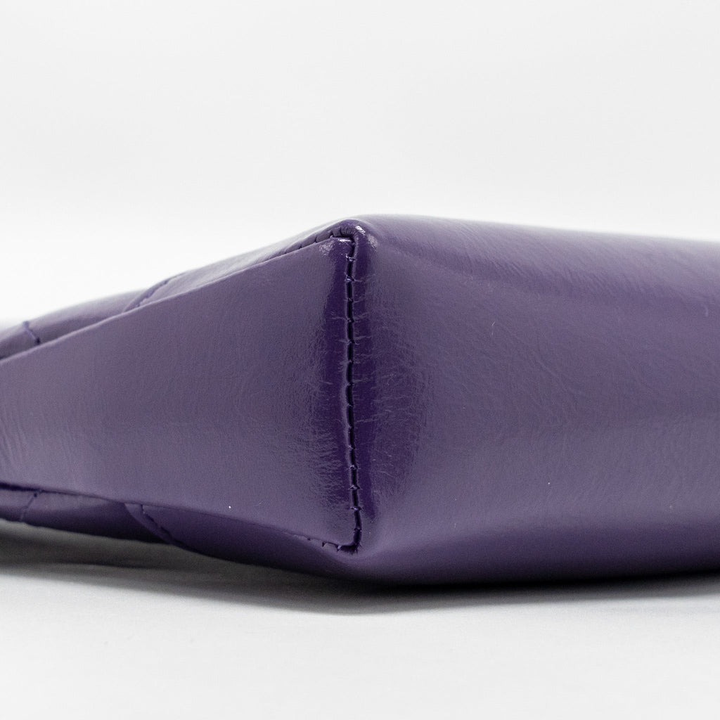 CHANEL MINI 31 CLUTCH WITH CHAIN SHINY CALFSKIN PURPLE LGHW (MICROCHIP)