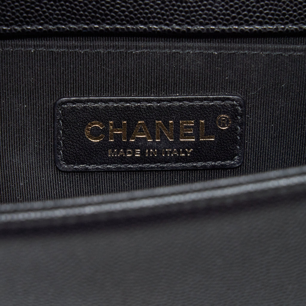 CHANEL SMALL BOY BAG CAVIAR BLACK GHW