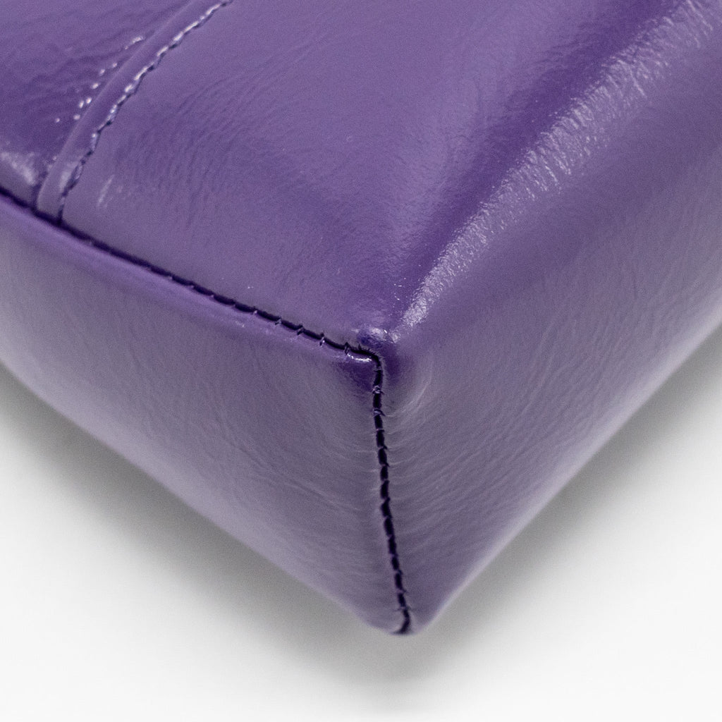 CHANEL MINI 31 CLUTCH WITH CHAIN SHINY CALFSKIN PURPLE LGHW (MICROCHIP)