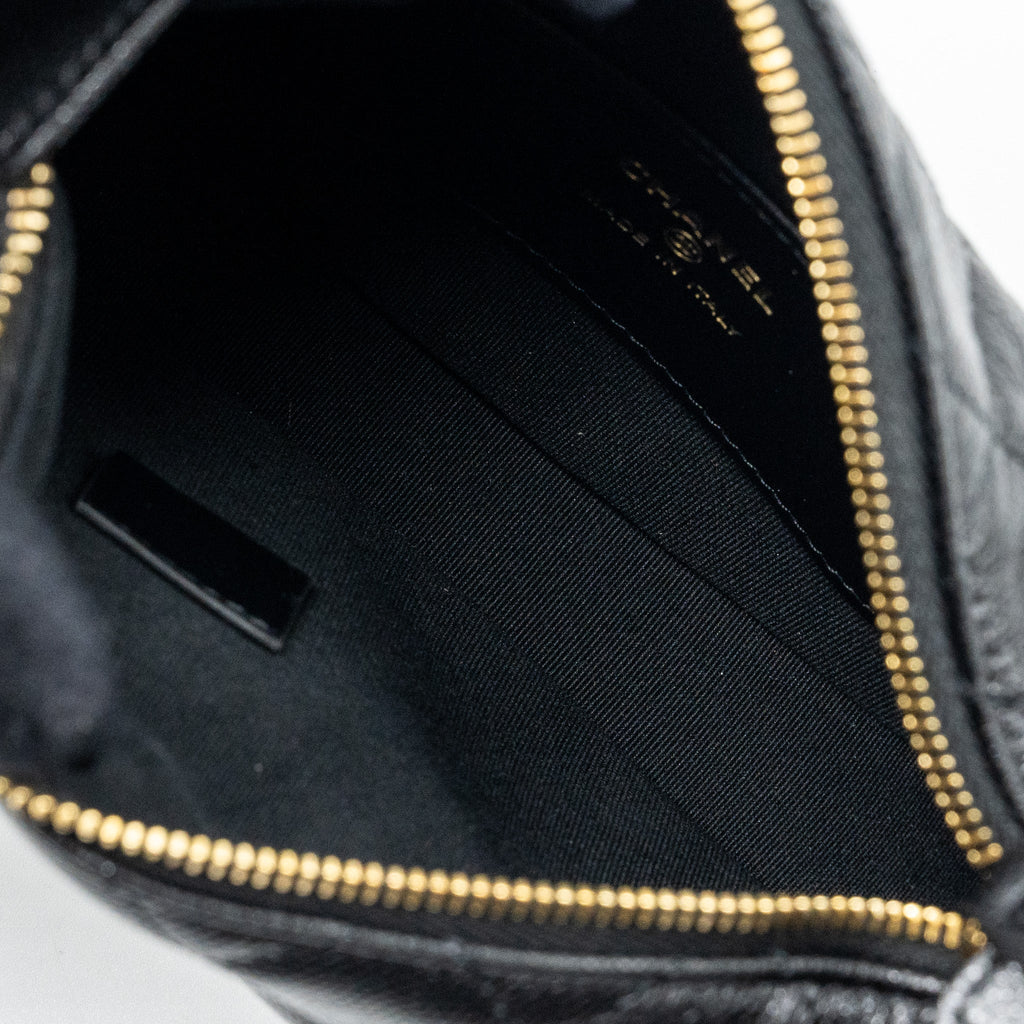 CHANEL 23B ROUND CLUTCH CAVIAR BLACK GHW (MICROCHIP)