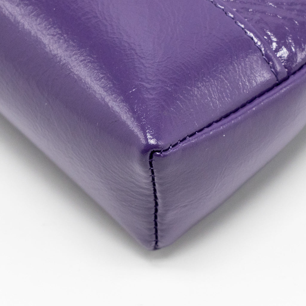 CHANEL MINI 31 CLUTCH WITH CHAIN SHINY CALFSKIN PURPLE LGHW (MICROCHIP)