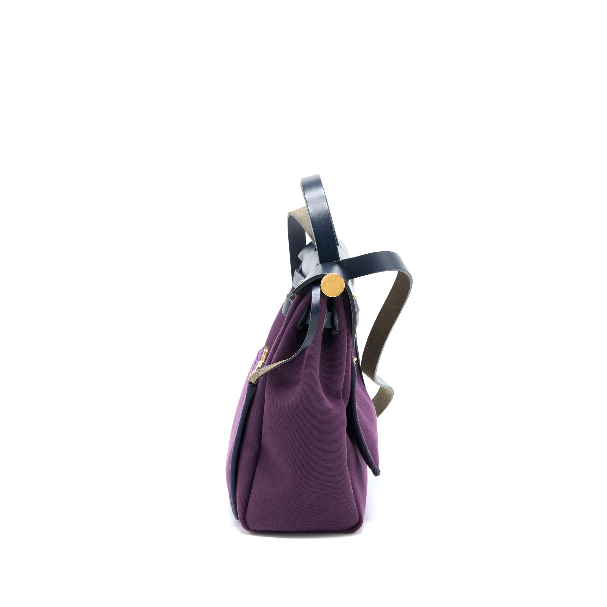 HERMES HERBAG 31 ZIP BAG CANVAS/VACHE HUNTER CASSIE/BLEU INDIGO GHW