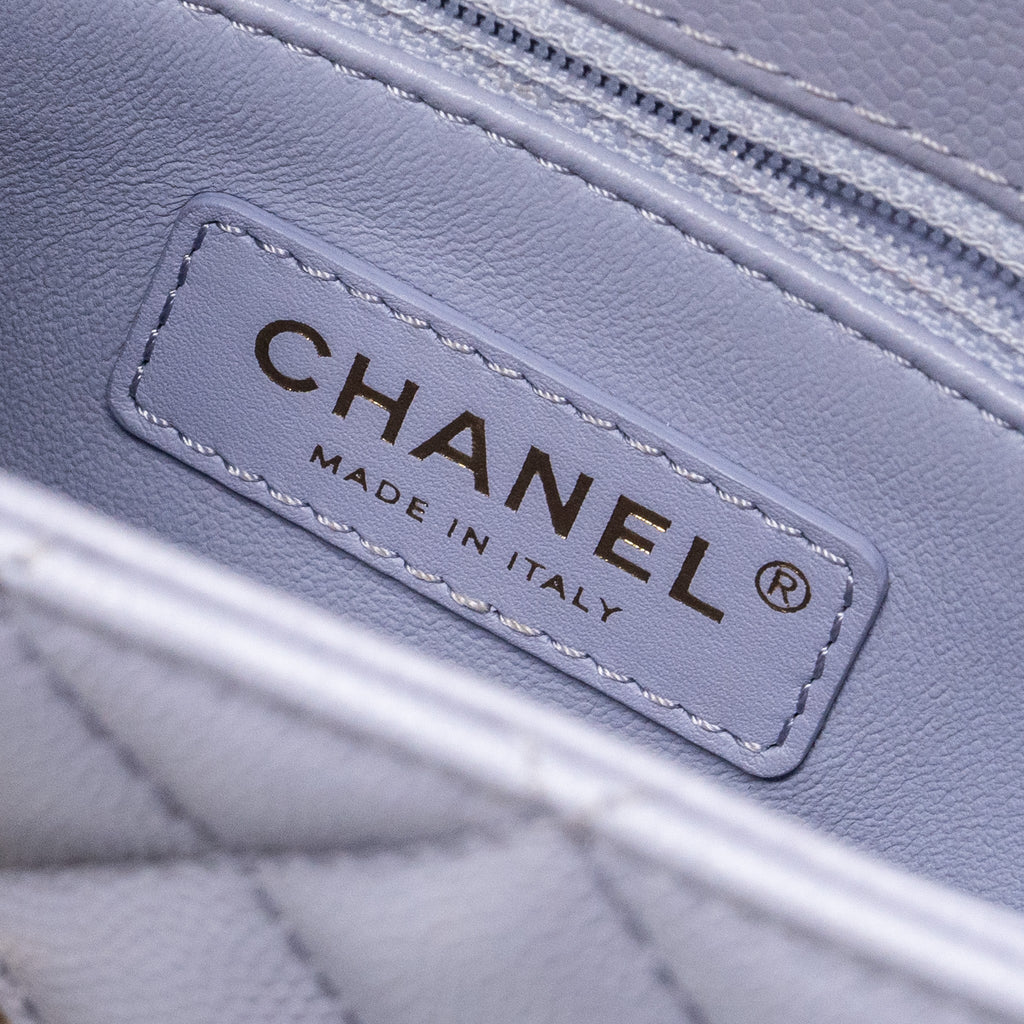 CHANEL SMALL COCO HANDLE CAVIAR LIGHT PURPLE LGHW (MICROCHIP)