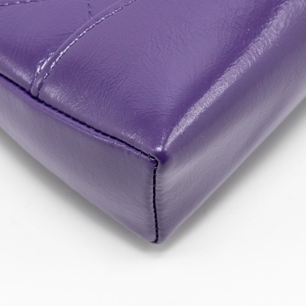 CHANEL MINI 31 CLUTCH WITH CHAIN SHINY CALFSKIN PURPLE LGHW (MICROCHIP)