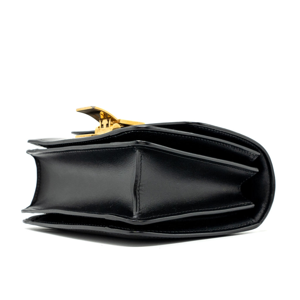 CELINE MINI CLASSIC BOX BAG CALFSKIN BLACK GHW