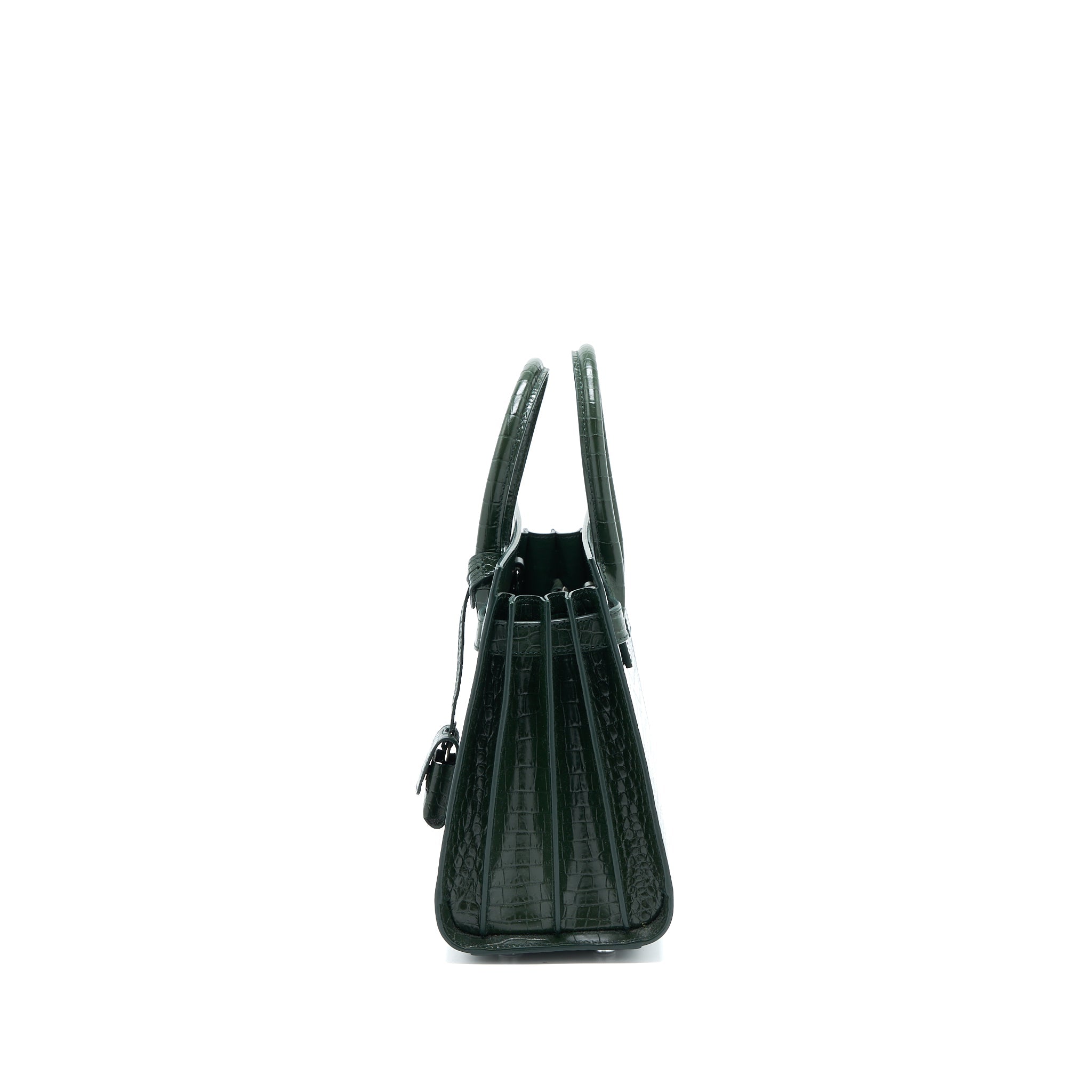 SAINT LAURENT BABY SAC DE JOUR CROC EMBOSSED DARK GREEN SHW