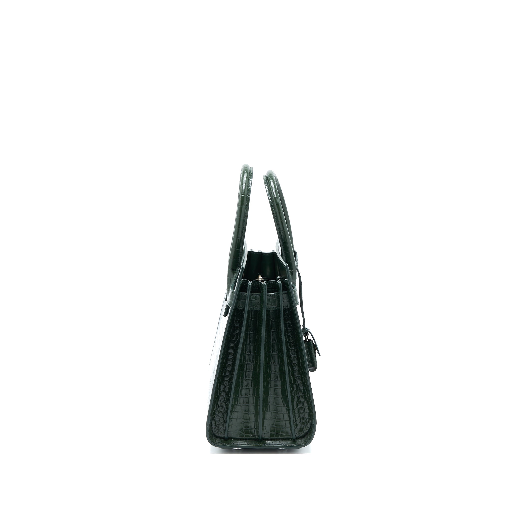 SAINT LAURENT BABY SAC DE JOUR CROC EMBOSSED DARK GREEN SHW