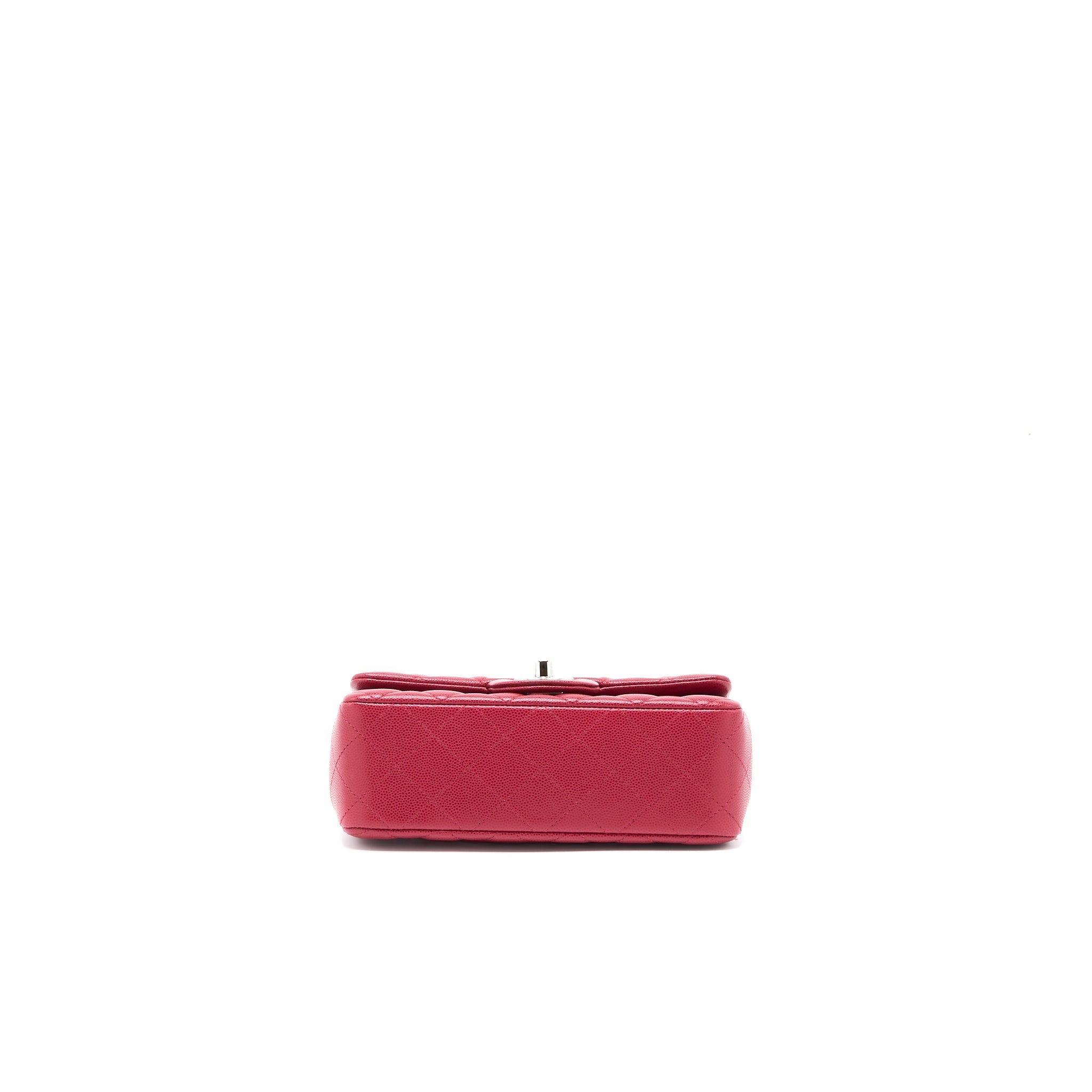 CHANEL 18B CLASSIC MINI RECTANGULAR FLAP BAG CAVIAR DARK PINK SHW