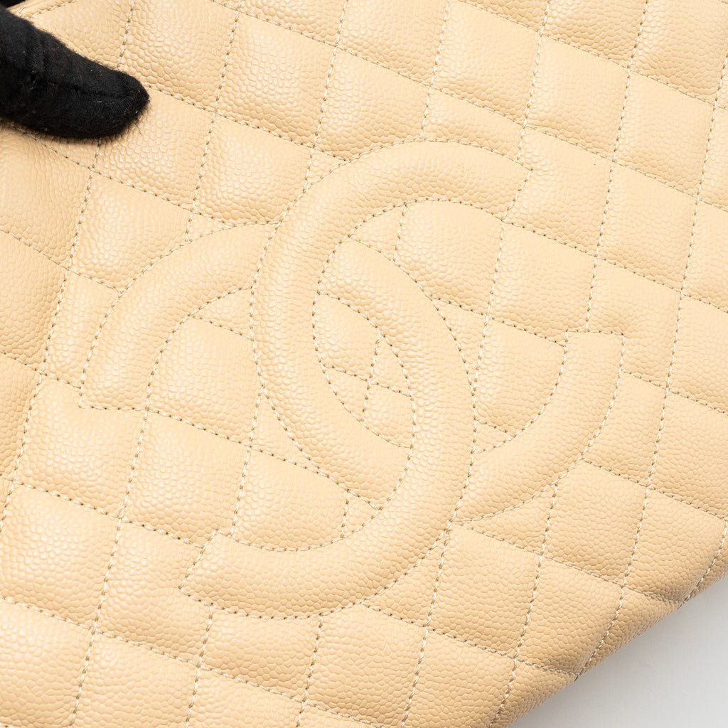 CHANEL GRAND SHOPPING TOTE CAVIAR BEIGE GHW
