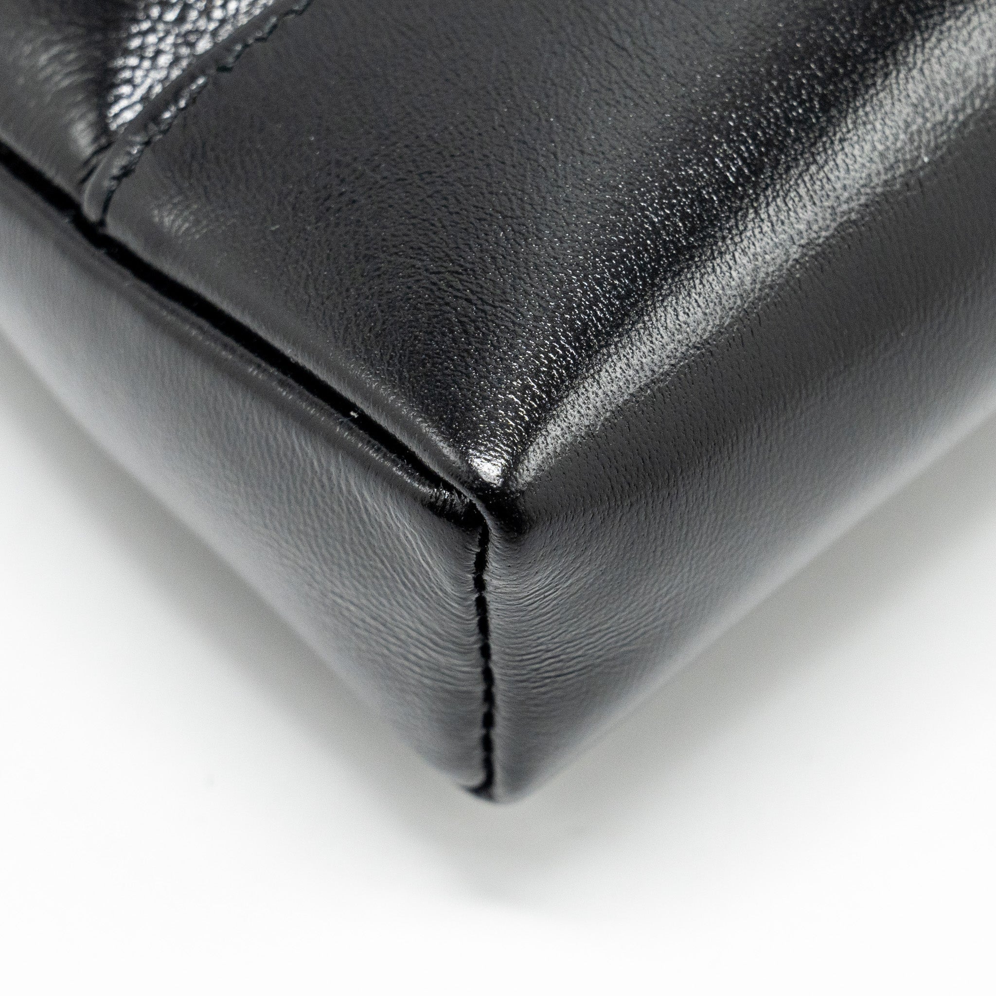 CHANEL MINI 31 CLUTCH WITH CHAIN SHINY CALFSKIN BLACK LGHW (MICROCHIP)