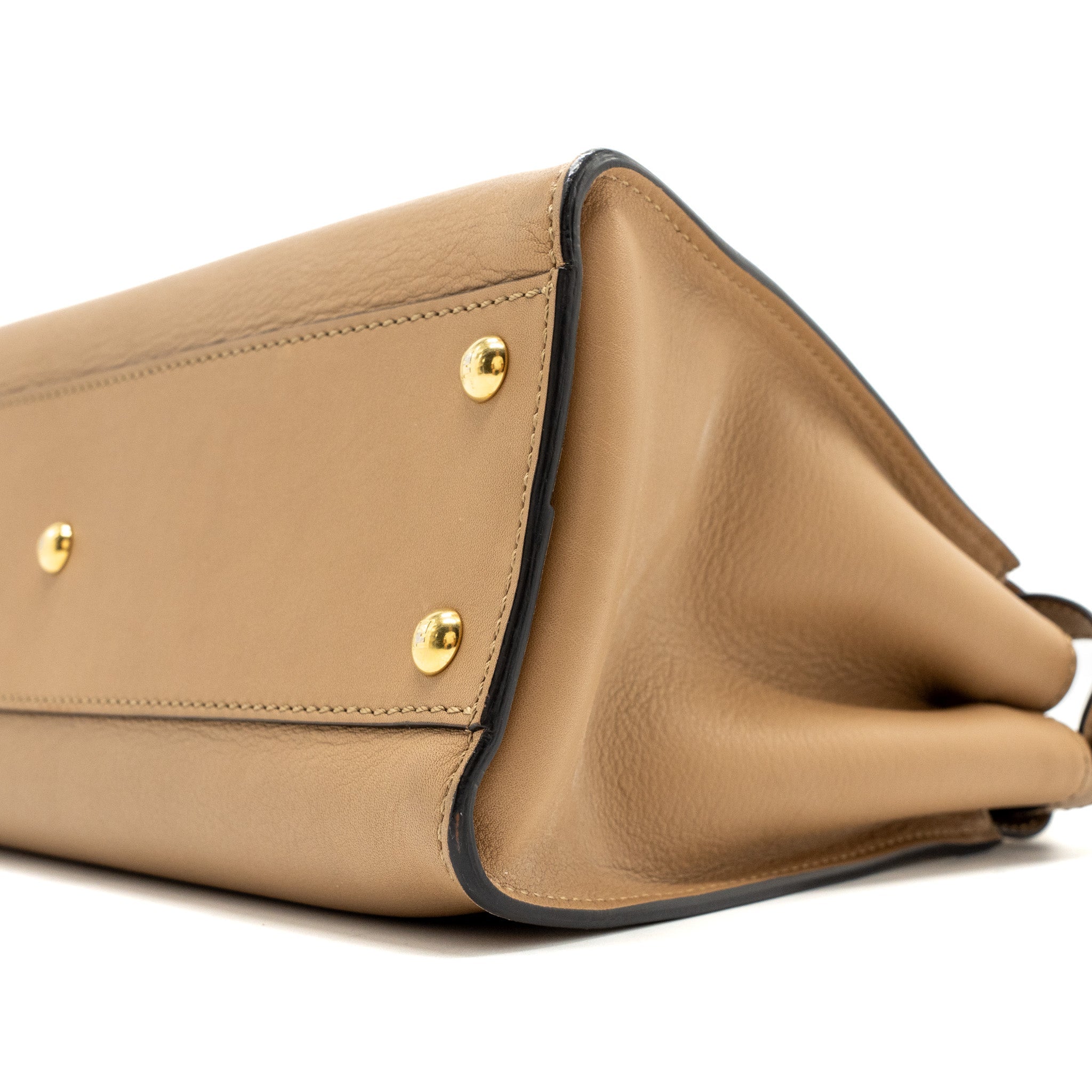 FENDI MEDIUM PEEKABOO CALFSKIN TOBACCO MULTICOLOUR HARDWARE