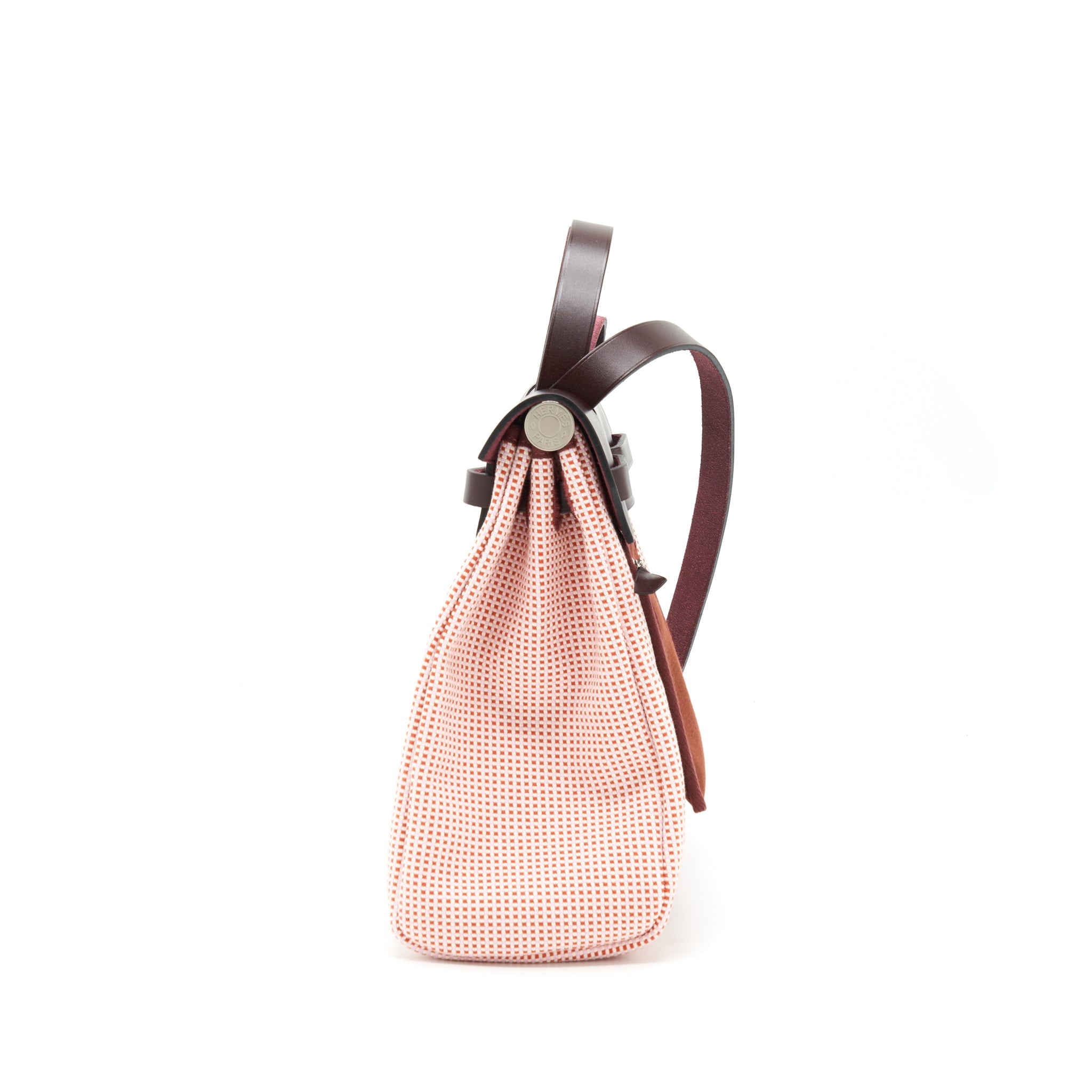 HERMES HERBAG ZIP 31 TOILE AND LEATHER ECRU-BRIQUE-MAUVE PINK/ ROUGE SELLIER SHW