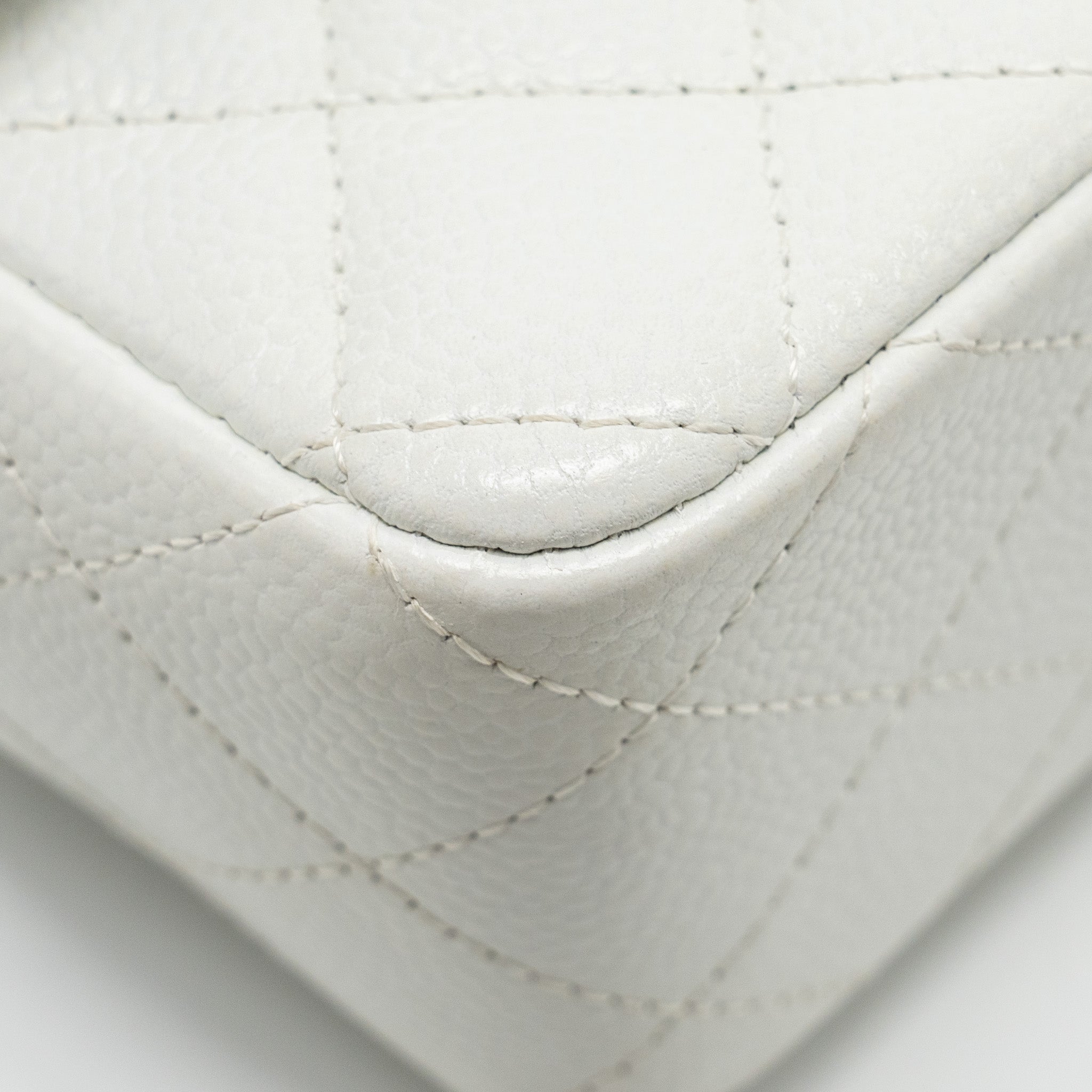 CHANEL MINI RECTANGULAR BAG FLAP BAG CAVIAR WHITE SHW