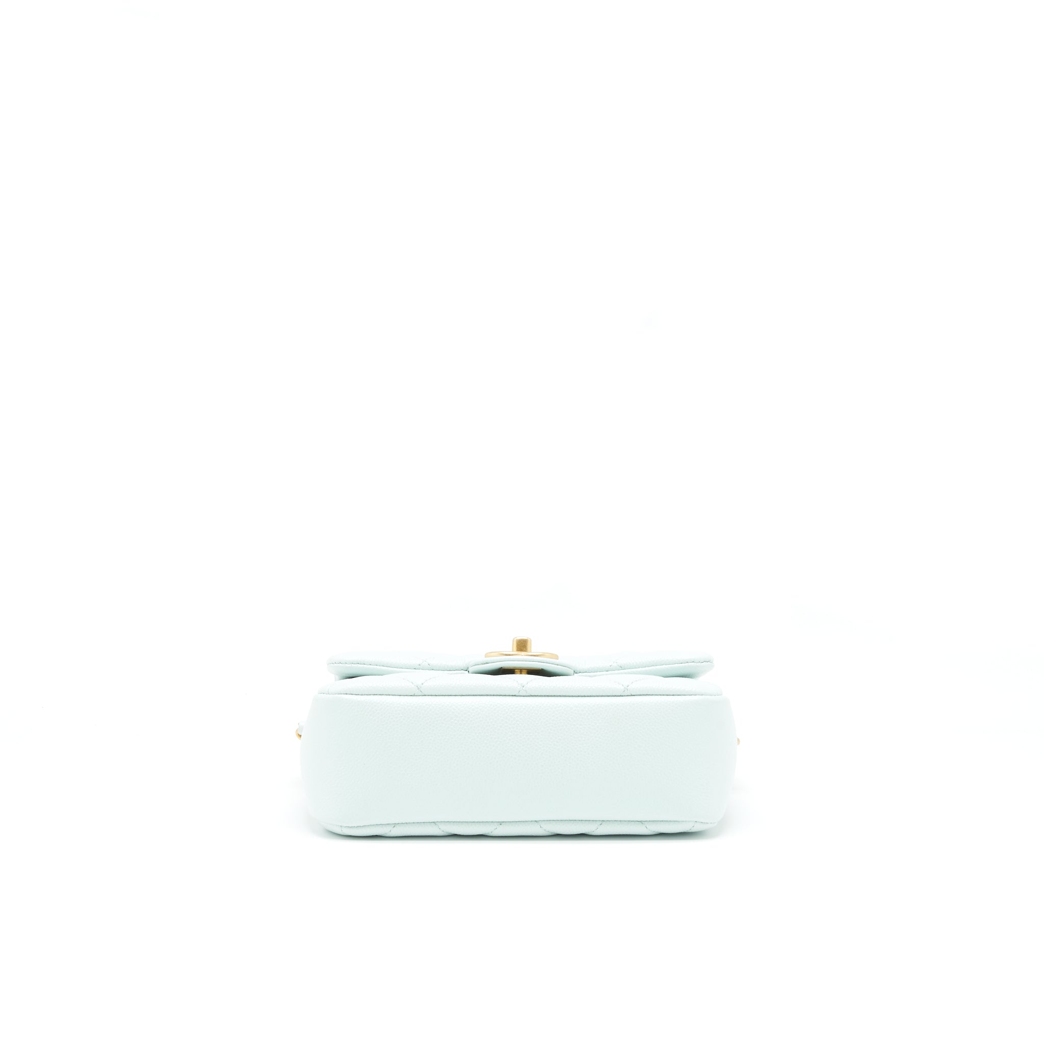 CHANEL 21K MY PERFECT MINI FLAP BAG CAVIAR IRIDESCENT PASTEL GREEN GHW (MICROCHIP)
