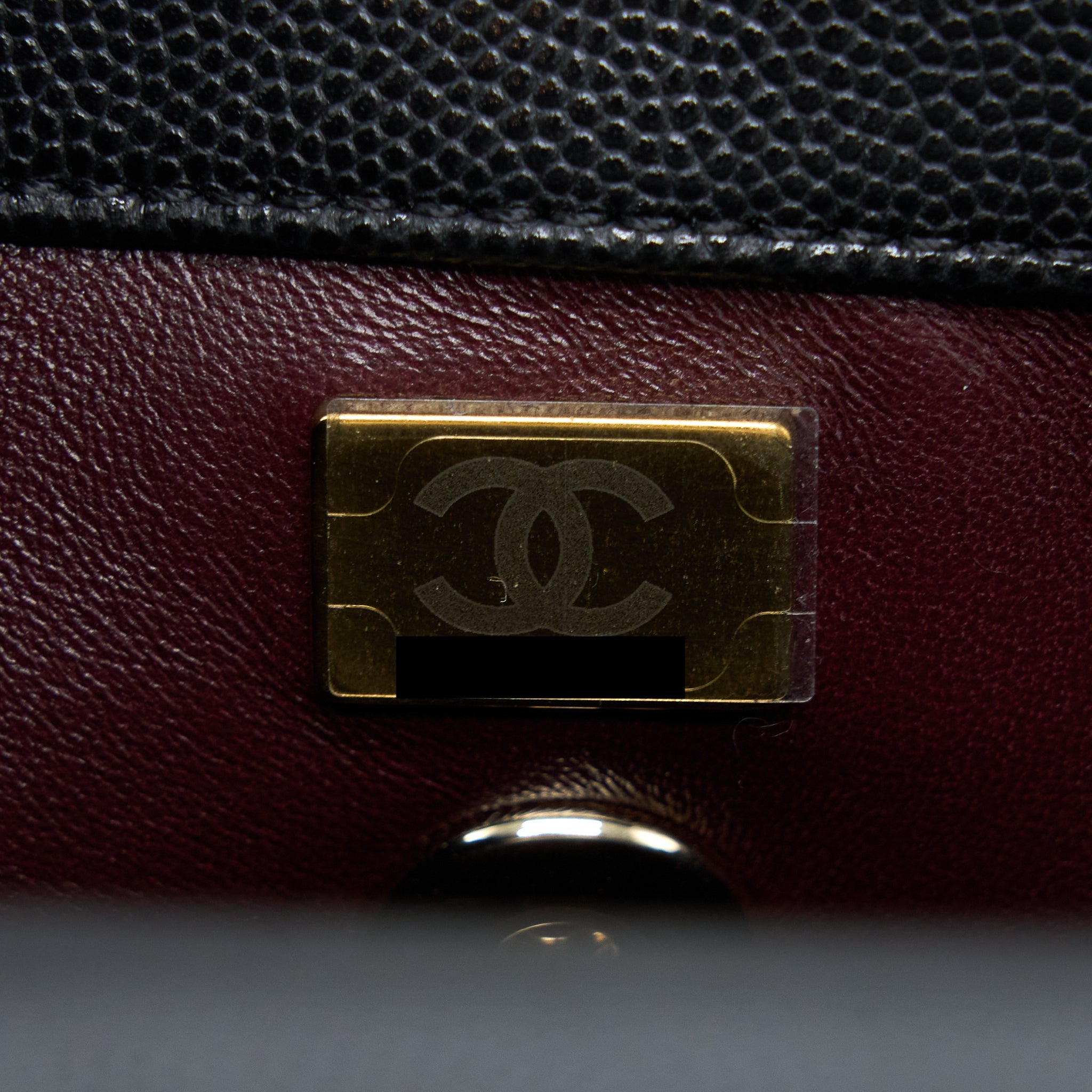 CHANEL COCO HANDLE CAVIAR BLACK LGHW(MICROCHIP)