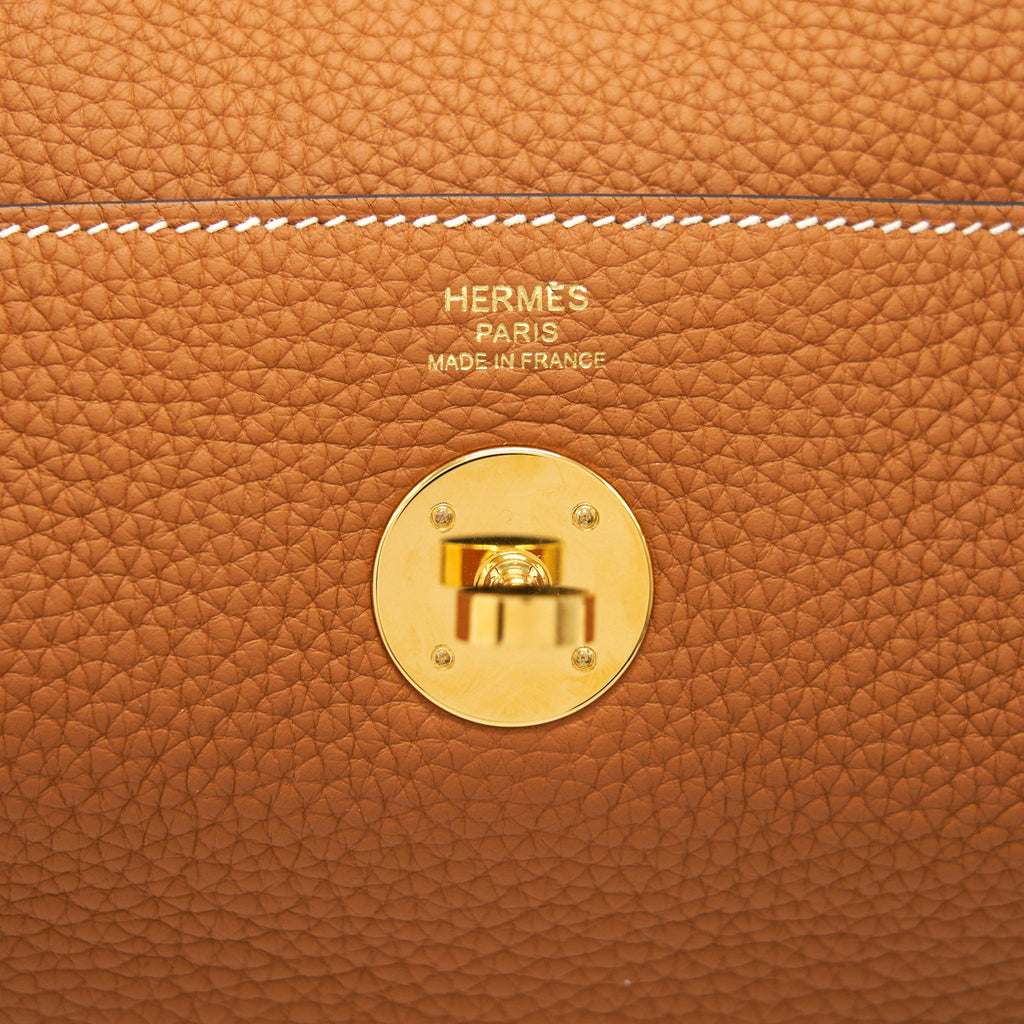 HERMES LINDY 26 TOFFEE CLEMENCE GHW