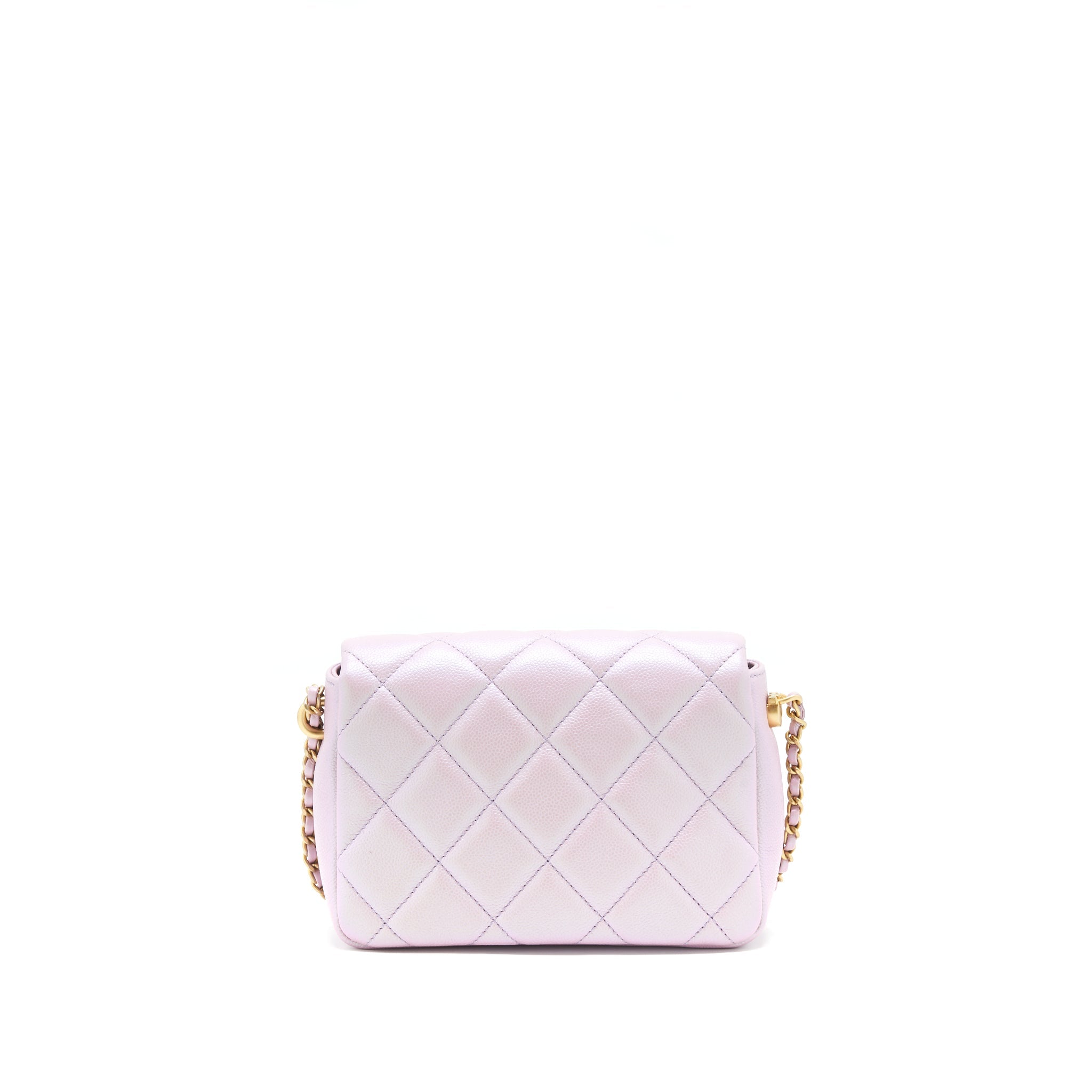 CHANEL 21K MY PERFECT MINI FLAP BAG CAVIAR PINK GHW (MICROCHIP)