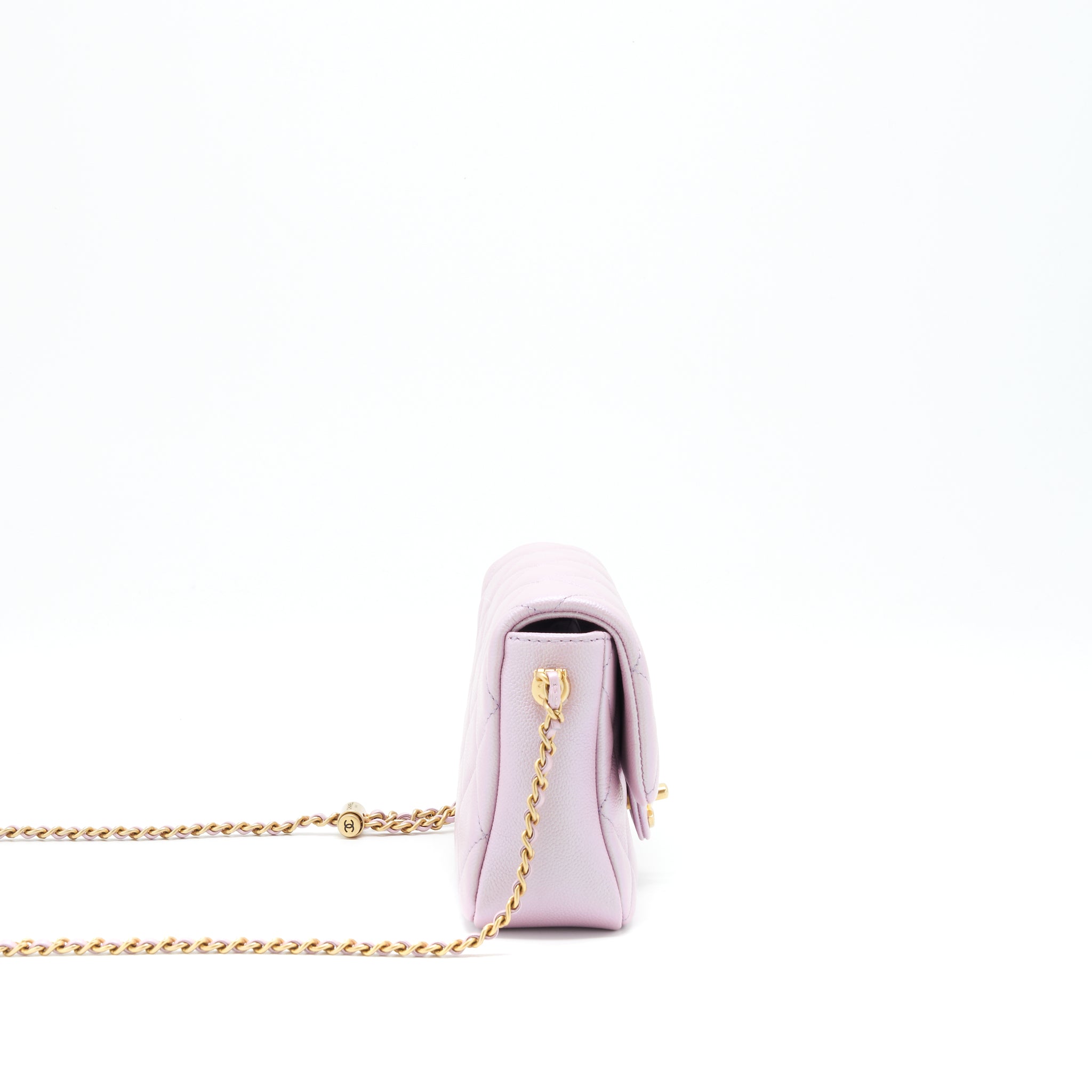 CHANEL 21K MY PERFECT MINI FLAP BAG CAVIAR PINK GHW (MICROCHIP)