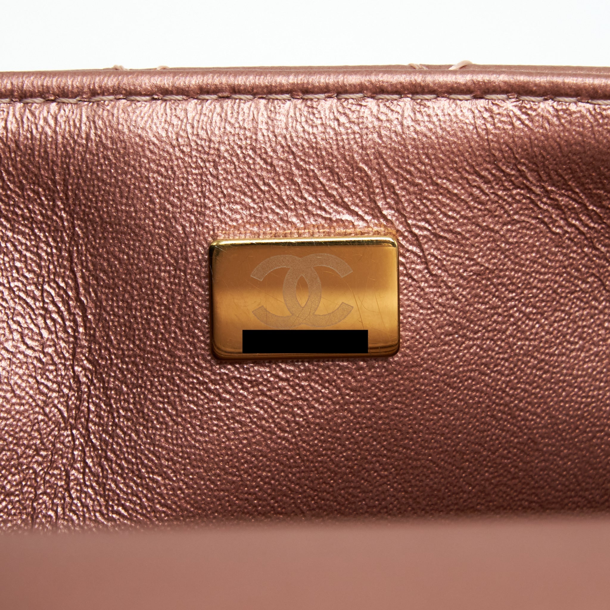 CHANEL MINI 2.55 REISSUE FLAP BAG CALFSKIN METALLIC PINK (MICROCHIP)