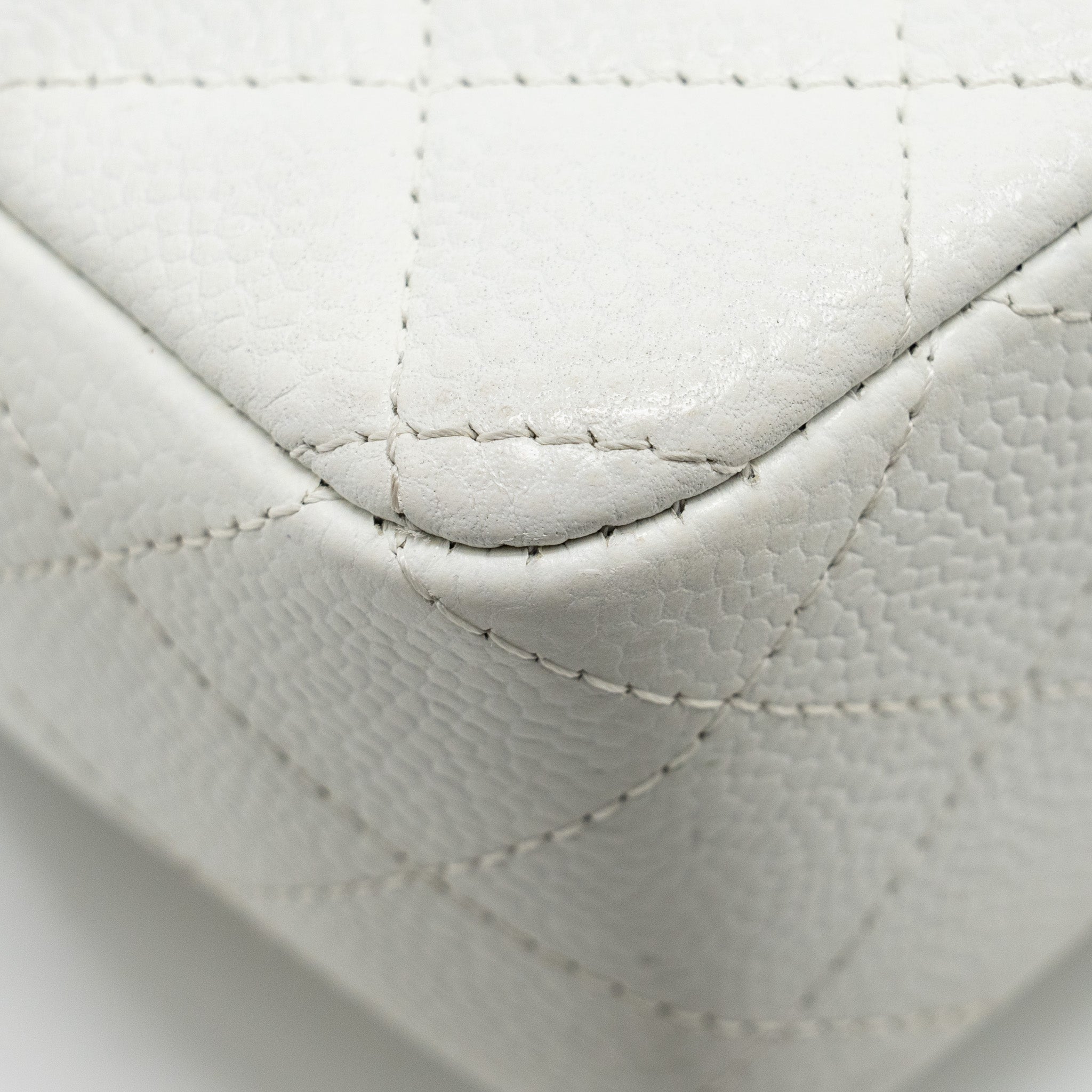 CHANEL MINI RECTANGULAR BAG FLAP BAG CAVIAR WHITE SHW