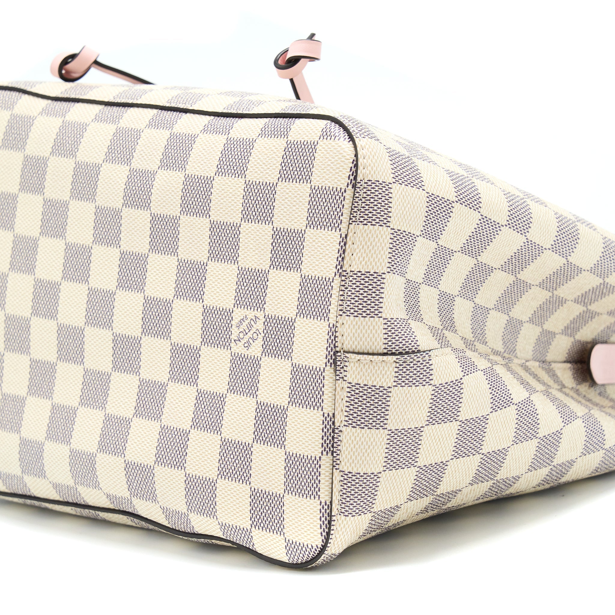 LOUIS VUITTON NEO NOE BUCKET BAG DAMIER AZUR/PINK GHW