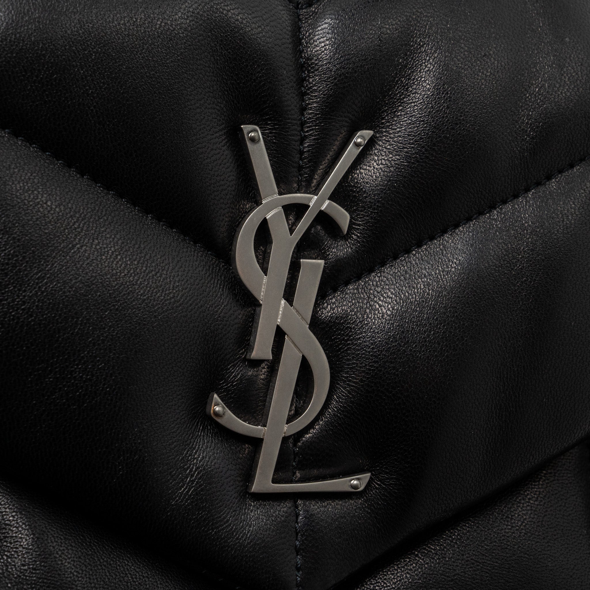 SAINT LAURENT SMALL PUFFER LAMBSKIN BLACK SHW