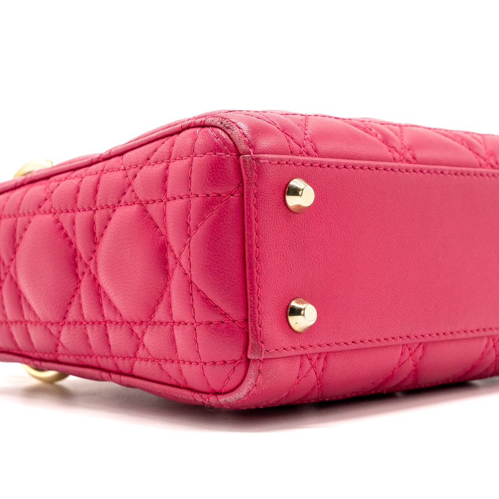 DIOR MINI LADY DIOR LAMBSKIN PINK GHW