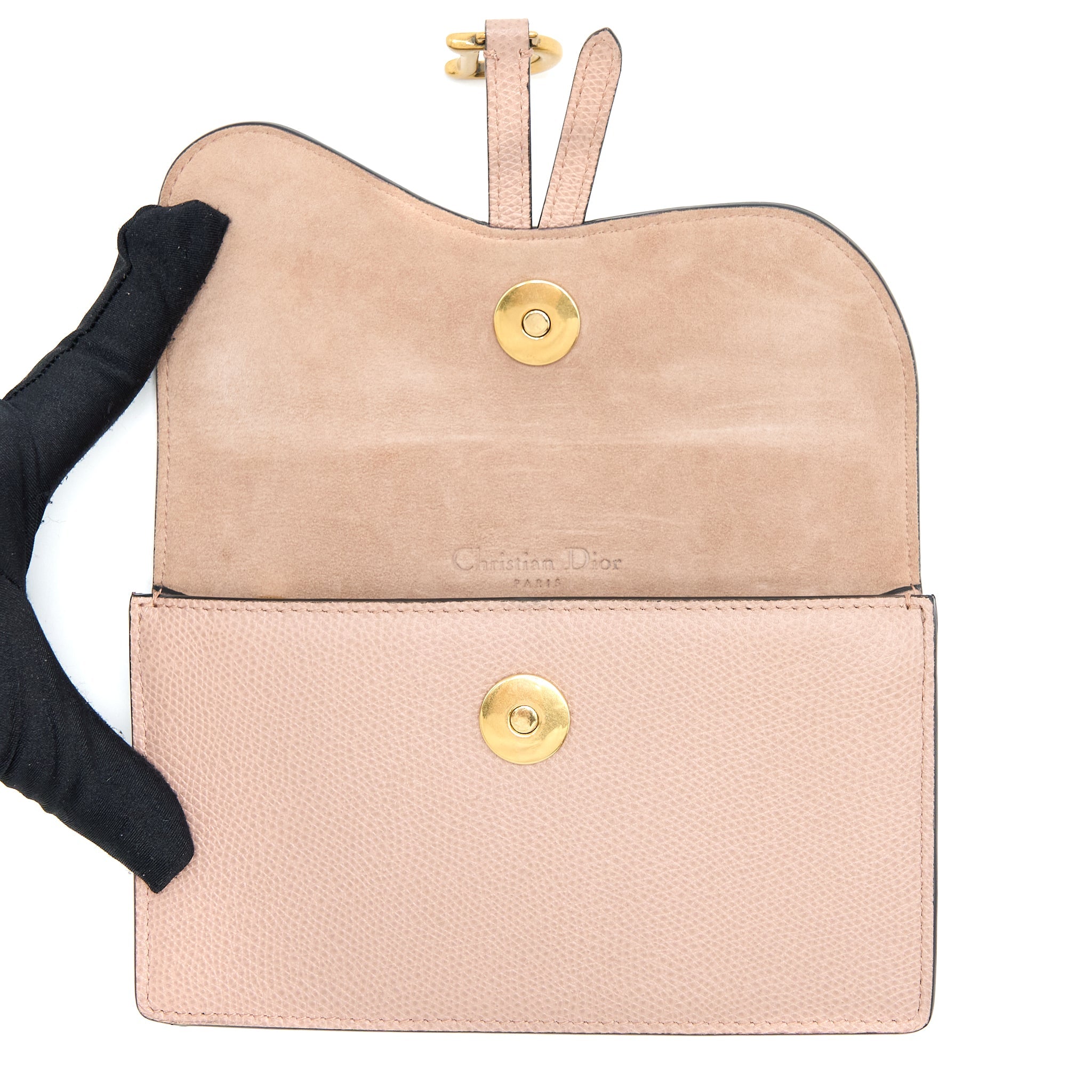 DIOR SADDLE BELT POUCH GRAINED CALFSKIN DARK BEIGE GHW