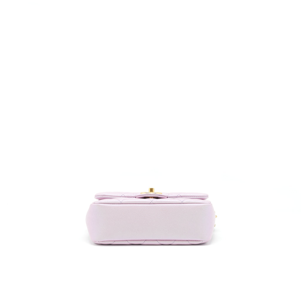 CHANEL 21K MY PERFECT MINI FLAP BAG CAVIAR PINK GHW (MICROCHIP)