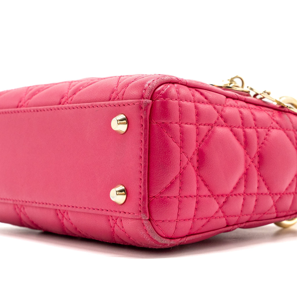 DIOR MINI LADY DIOR LAMBSKIN PINK GHW